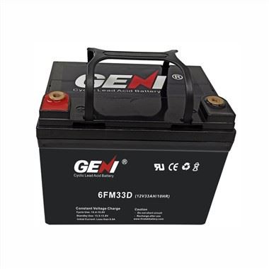 Beic dwfn 12V 33AH Batri Asid Plwm wedi'i Selio